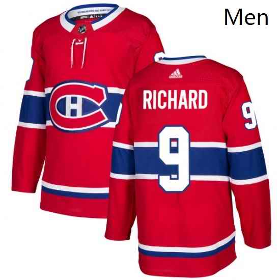 Mens Adidas Montreal Canadiens 9 Maurice Richard Authentic Red Home NHL Jersey